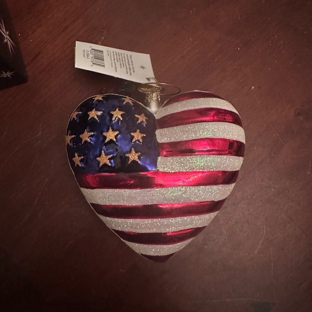 Heart-Shaped American Red Cross Flag Christopher Radko Ornament